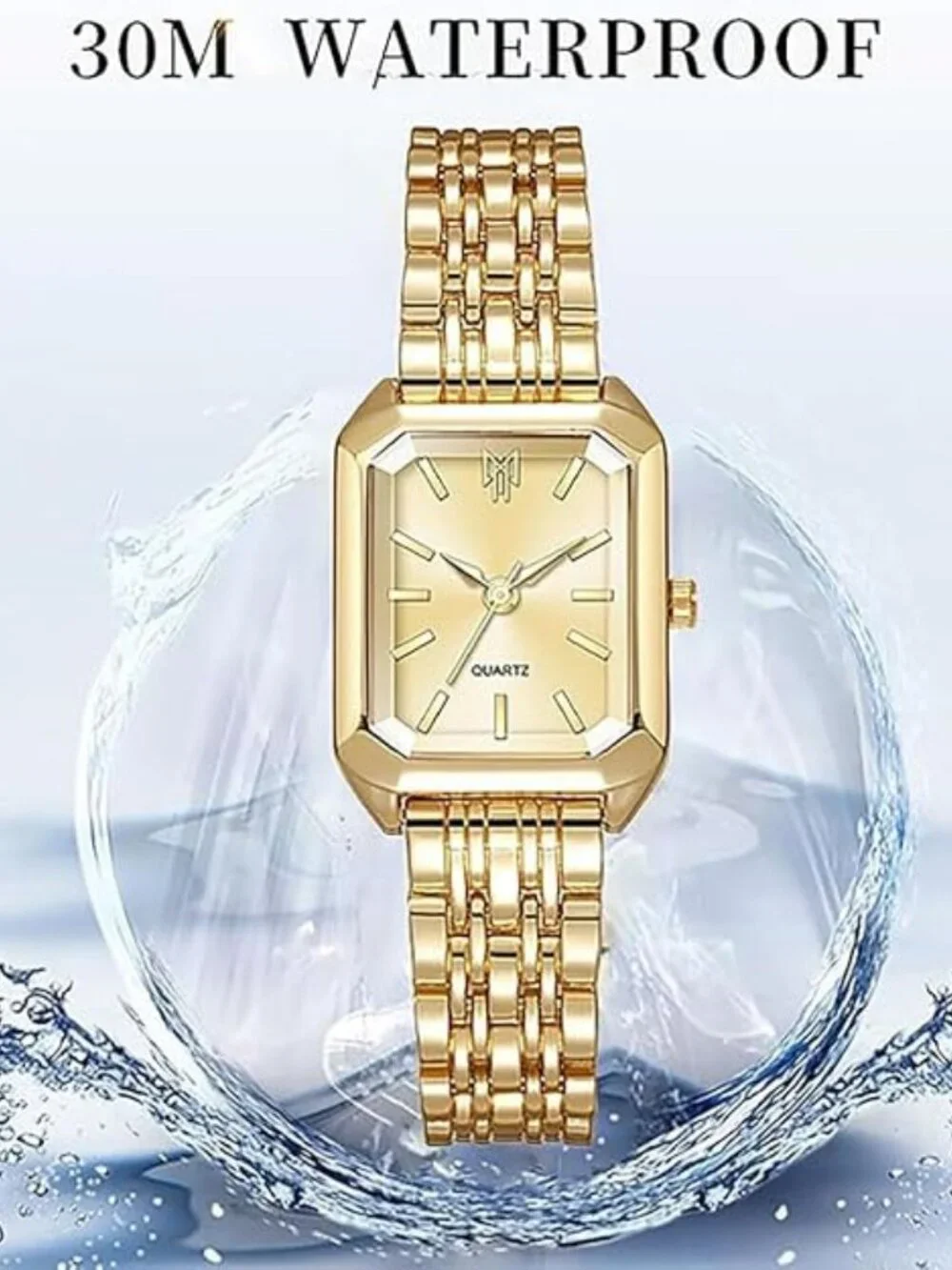 Women’s Square Quartz Watch Steel Strap Casual Fashion Wristwatch